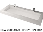 Plan vasque Design, sur mesure, Largeur 100 à 200 cm x Profondeur 40 à 60 cm, résine minérale ACRYSTONE® SOLID-SURFACE Finition lisse, Livraison Offerte et Rapide.